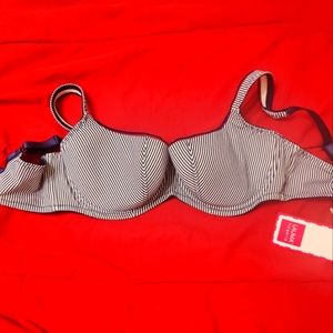 Lauma Lingerie striped balconette bra - sailor themed! CUTE! - NWT - 34C